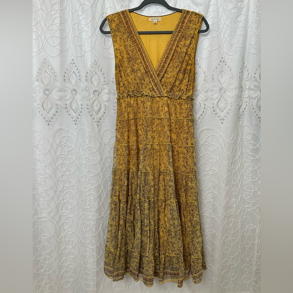 Floral Yellow Sleeveless Dress